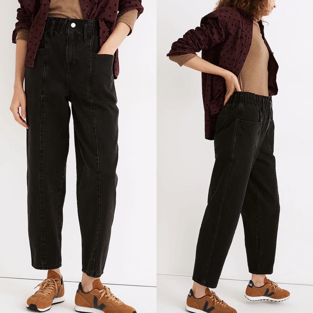 Madewell Tall Pull-On Balloon Jeans in Hobson Wash: Paperbag Edition MT NC495